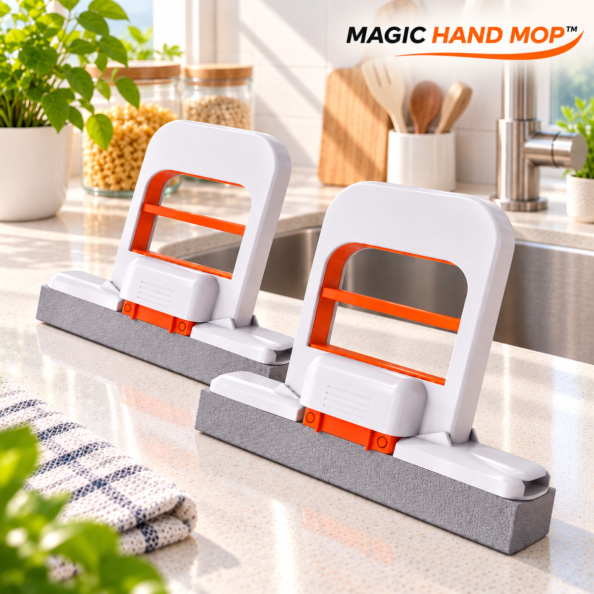 MAGIC HAND MOP™｜2個セット｜手を濡らさず使える吸水ミニモップ